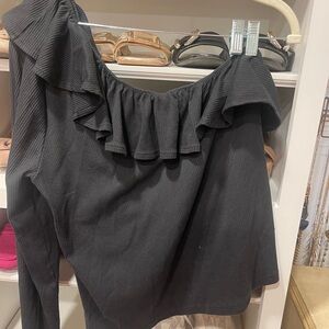 J. Crew Black Knit Off The Shoulder Top